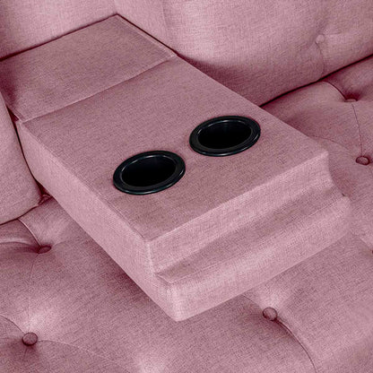Sofá Cama Makora Paccino Rosa Lino De 2 Plazas Con Portavasos - Outlet