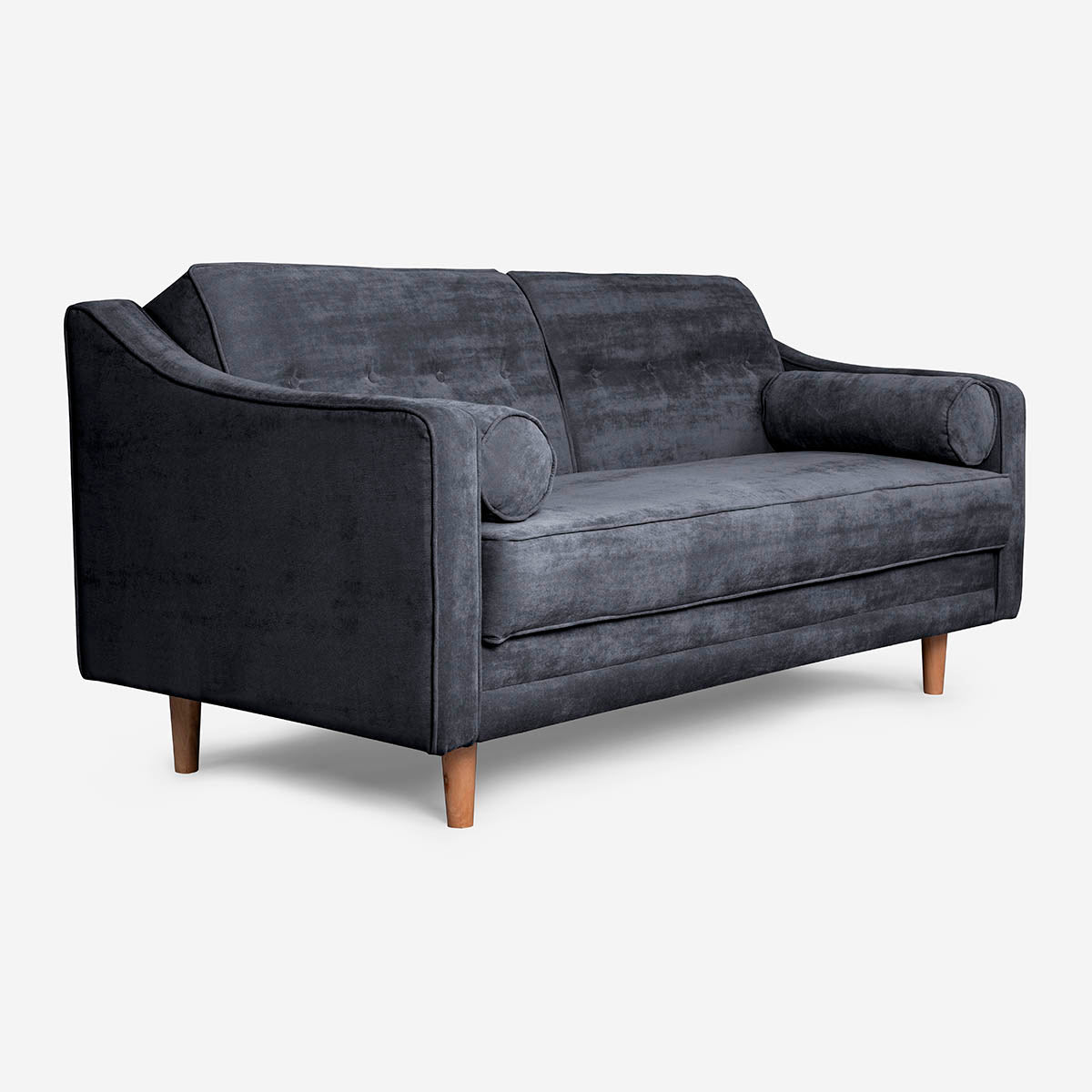 Sofá Cama Makora Shelby Gris Oxford Terciopelo De 3 Plazas - Outlet