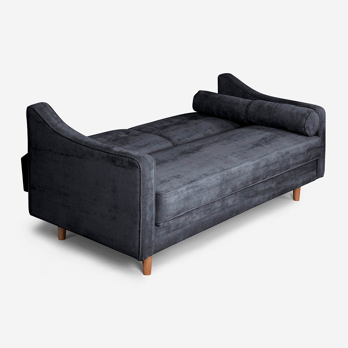 Sofá Cama Makora Shelby Gris Oxford Terciopelo De 3 Plazas - Outlet