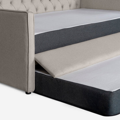 Daybed Makora Coralia Gris Claro Terciopelo - Outlet