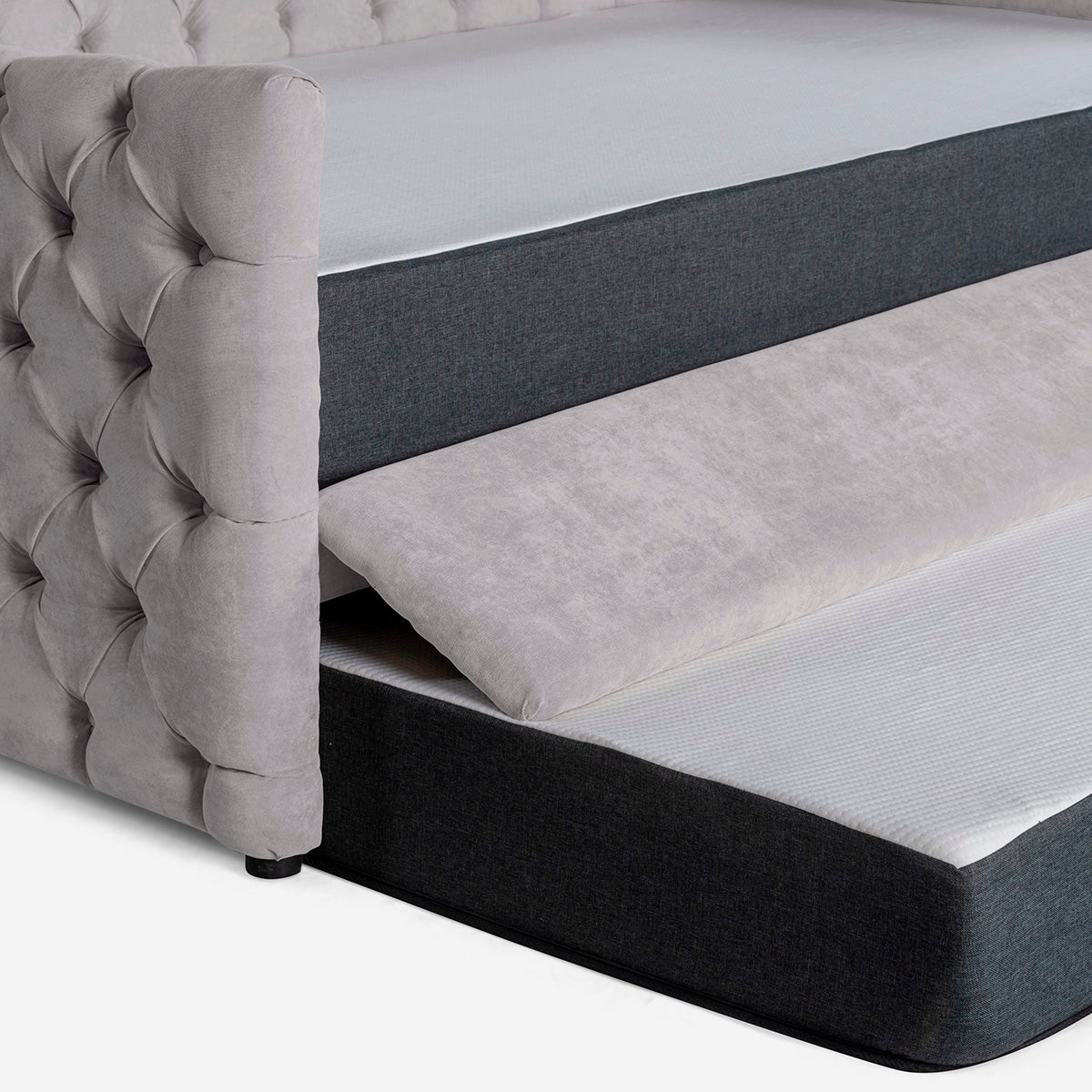 Daybed Makora Massimo Gris Claro Terciopelo - Outlet