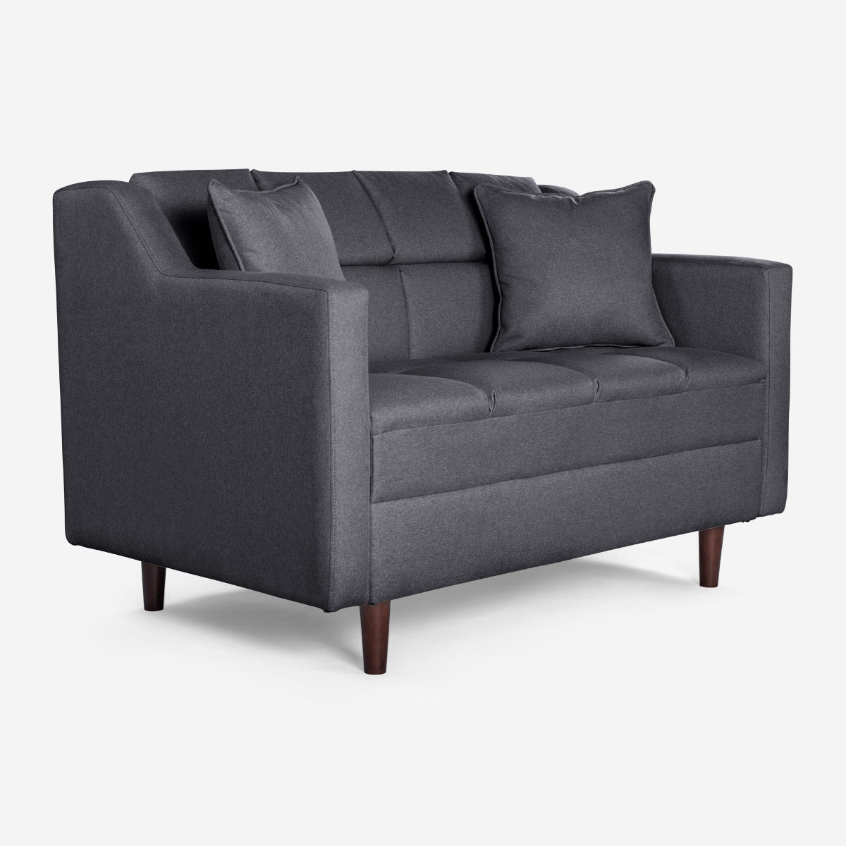 Sofá Love Seat Makora Arami Gris Oxford Lino De 2 Plazas - Outlet