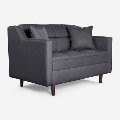 Sofá Love Seat Makora Arami Gris Oxford Lino De 2 Plazas - Outlet