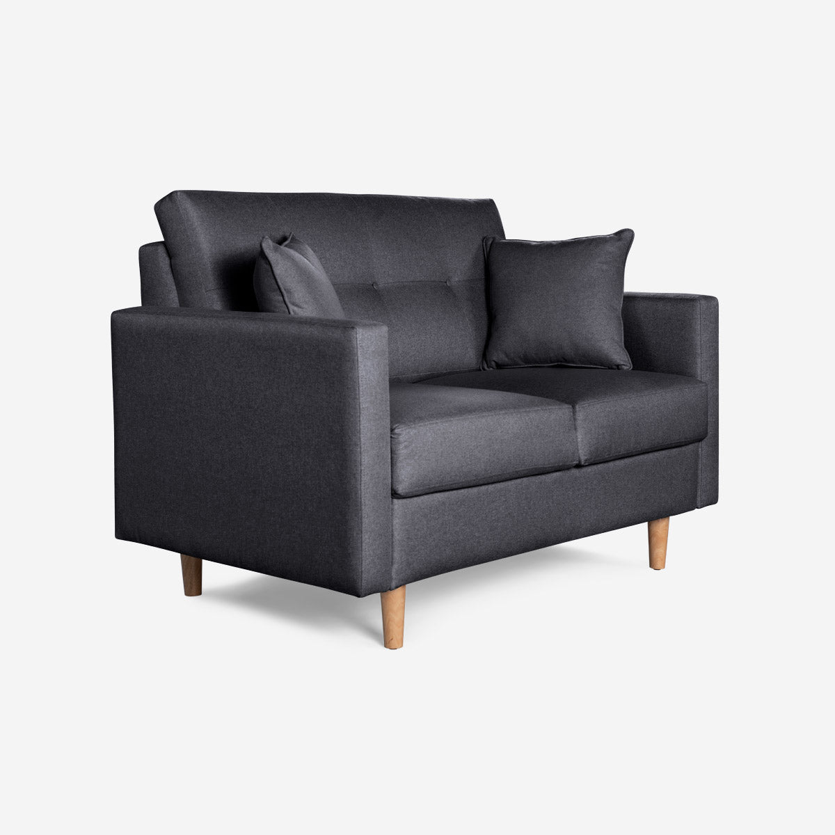 Sofá Love Seat Makora Aria Gris Oxford Lino De 2 Plazas - Outlet