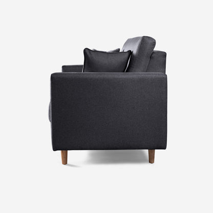 Sofá Love Seat Makora Aria Gris Oxford Lino De 2 Plazas - Outlet