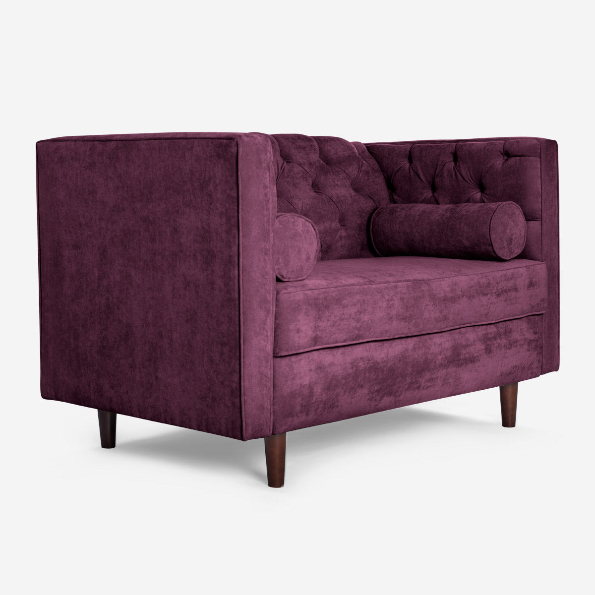 Sofá Love Seat Makora Banks Morado Terciopelo De 2 Plazas - Outlet