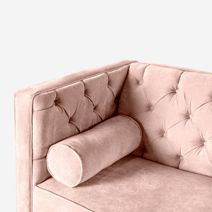 Sofá Love Seat Makora Banks Rosa Terciopelo De 2 Plazas - Outlet