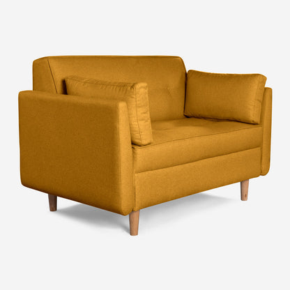 Sofá Love Seat Makora Bellini Mostaza Lino De 2 Plazas - Outlet