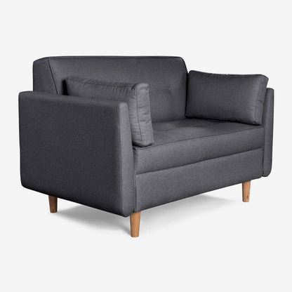 Sofá Love Seat Makora Bellini Gris Oxford Lino De 2 Plazas - Outlet