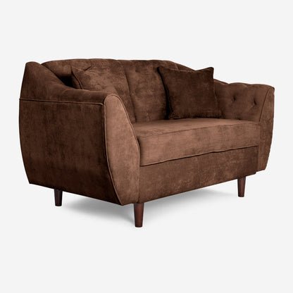 Sofá Love Seat Makora Clooney Café Terciopelo De 2 Plazas - Outlet