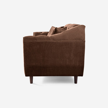Sofá Love Seat Makora Clooney Café Terciopelo De 2 Plazas - Outlet