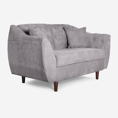 Sofá Love Seat Makora Clooney Gris Claro Terciopelo De 2 Plazas - Outlet
