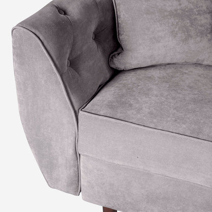 Sofá Love Seat Makora Clooney Gris Claro Terciopelo De 2 Plazas - Outlet