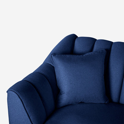 Sofá Love Seat Makora Eliana Azul Lino De 2 Plazas - Outlet