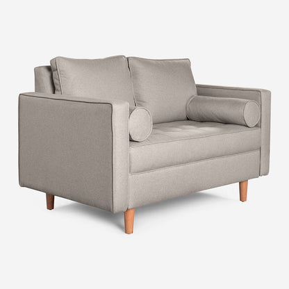 Sofá Love Seat Makora Fallon Gris Claro Lino De 2 Plazas - Outlet