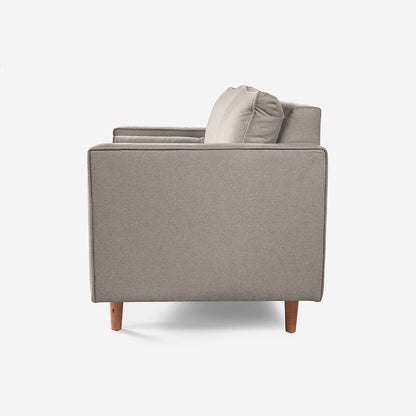 Sofá Love Seat Makora Fallon Gris Claro Lino De 2 Plazas - Outlet