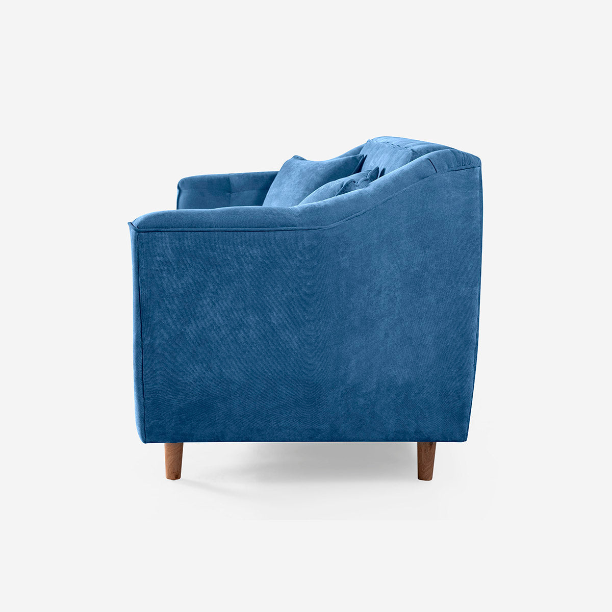Sofá Love Seat Makora Neroli Azul Terciopelo De 2 Plazas - Outlet