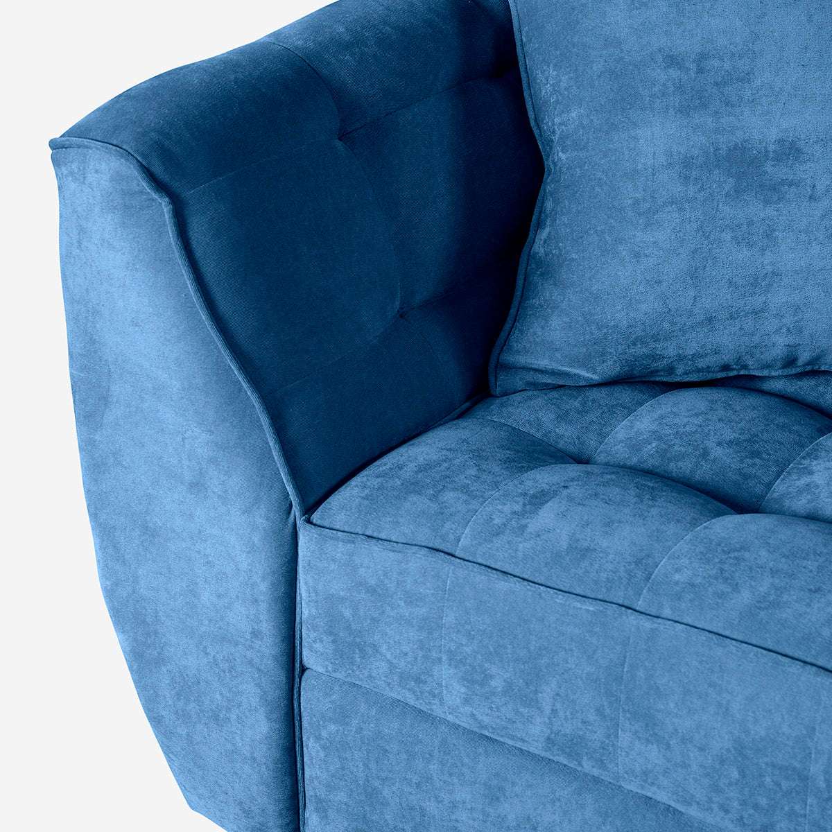 Sofá Love Seat Makora Neroli Azul Terciopelo De 2 Plazas - Outlet