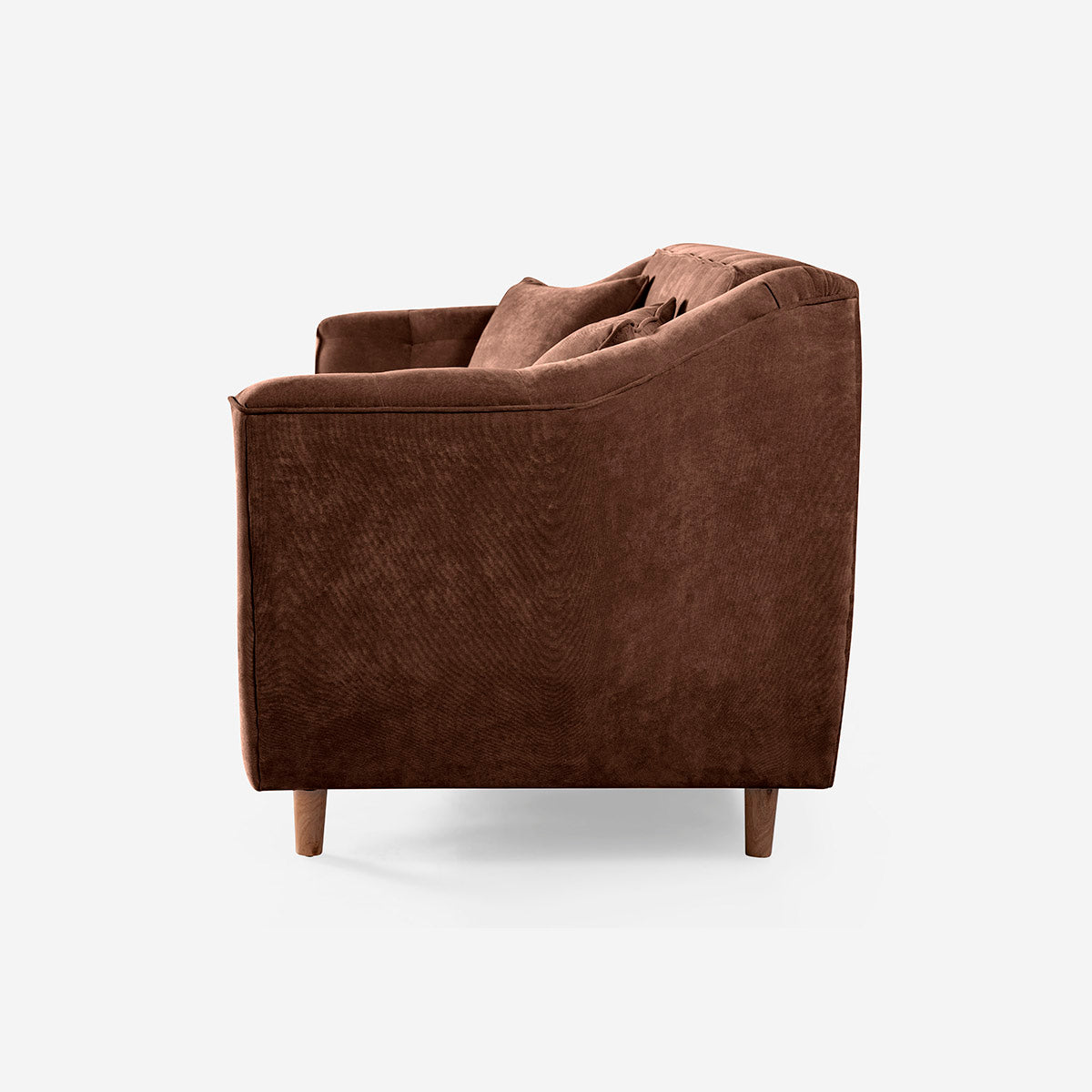 Sofá Love Seat Makora Neroli Café Terciopelo De 2 Plazas - Outlet
