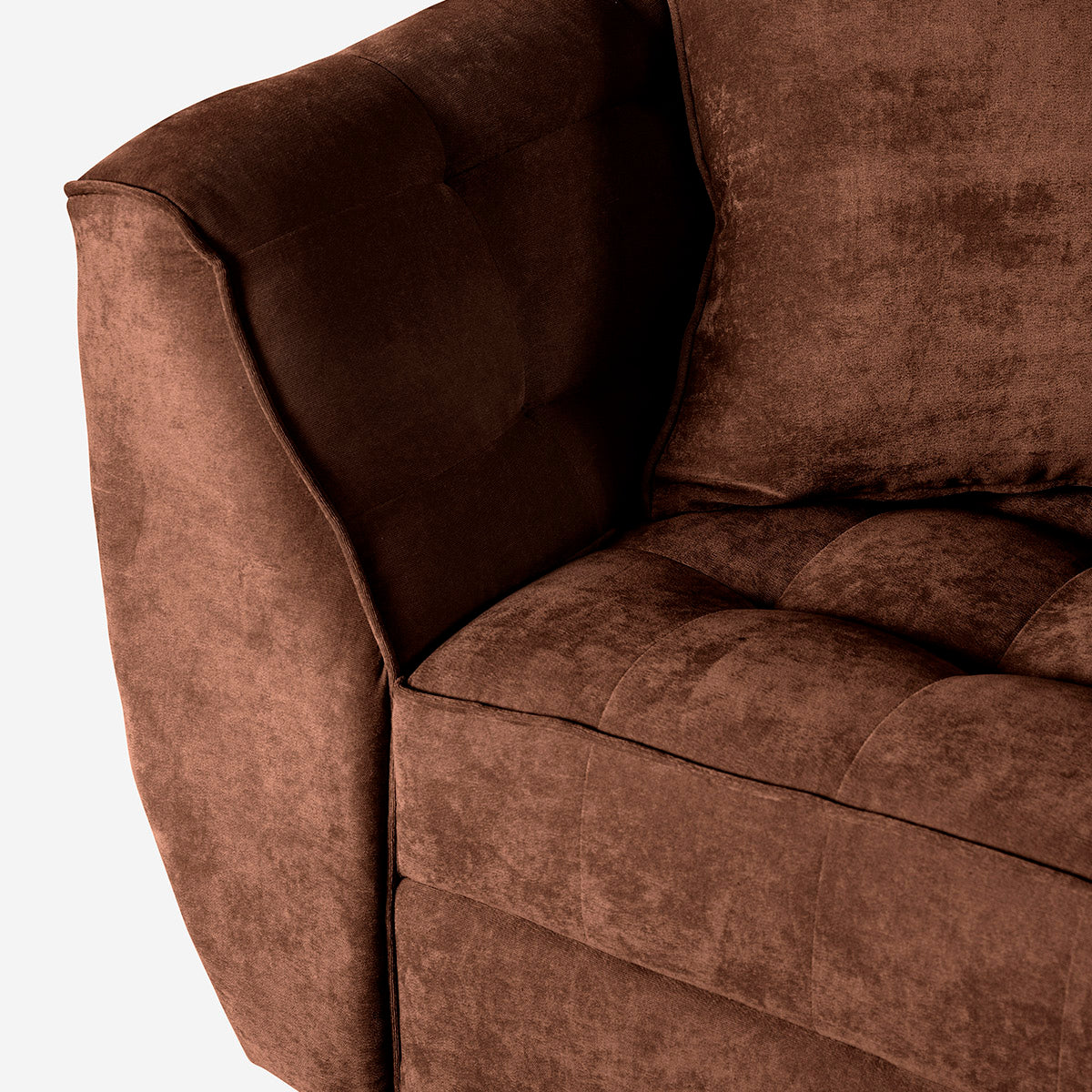 Sofá Love Seat Makora Neroli Café Terciopelo De 2 Plazas - Outlet