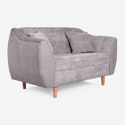 Sofá Love Seat Makora Neroli Gris Claro Terciopelo De 2 Plazas - Outlet