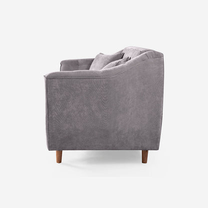 Sofá Love Seat Makora Neroli Gris Claro Terciopelo De 2 Plazas - Outlet