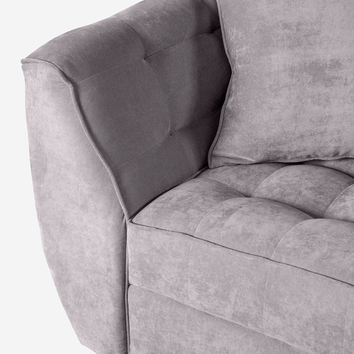 Sofá Love Seat Makora Neroli Gris Claro Terciopelo De 2 Plazas - Outlet