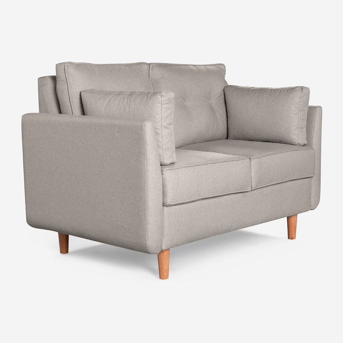 Sofá Love Seat Makora Penny Gris Claro Lino De 2 Plazas - Outlet