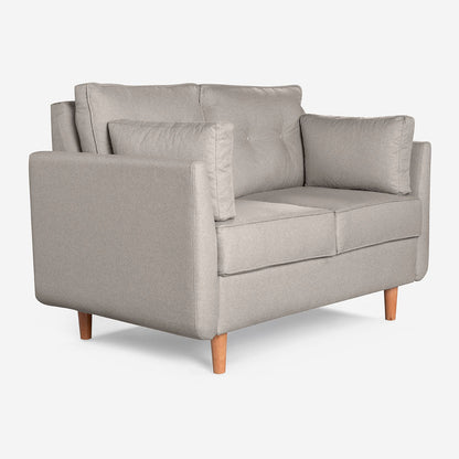 Sofá Love Seat Makora Penny Gris Claro Lino De 2 Plazas - Outlet
