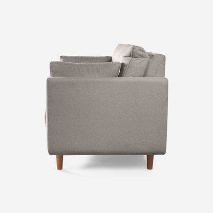 Sofá Love Seat Makora Penny Gris Claro Lino De 2 Plazas - Outlet