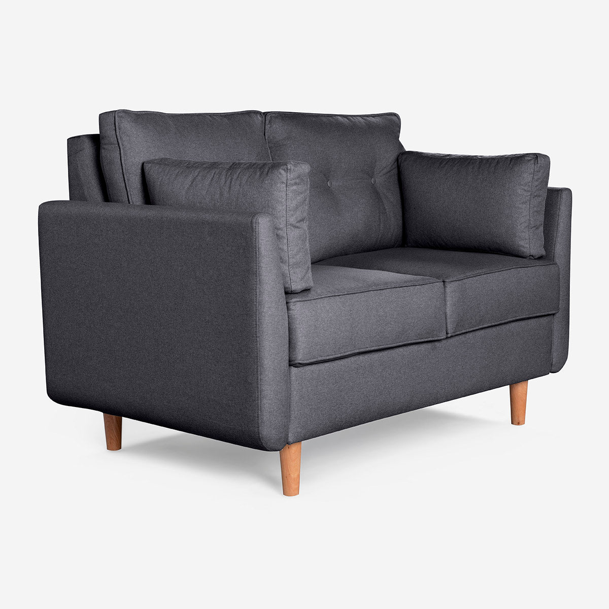 Sofá Love Seat Makora Penny Gris Oxford Lino De 2 Plazas - Outlet