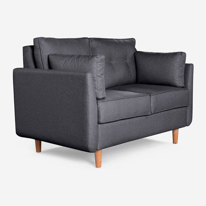 Sofá Love Seat Makora Penny Gris Oxford Lino De 2 Plazas - Outlet