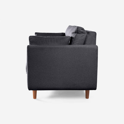 Sofá Love Seat Makora Penny Gris Oxford Lino De 2 Plazas - Outlet