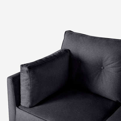 Sofá Love Seat Makora Penny Gris Oxford Lino De 2 Plazas - Outlet