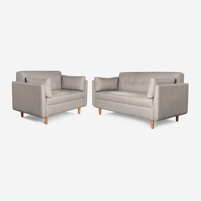 Sala 3-2 Makora Bellini Gris Claro Lino De 5 Plazas - Outlet