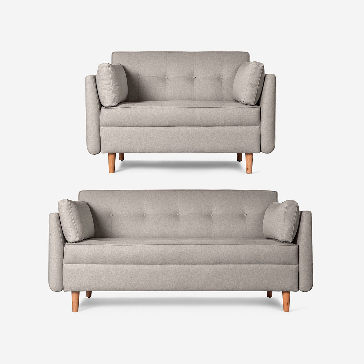 Sala 3-2 Makora Bellini Gris Claro Lino De 5 Plazas - Outlet