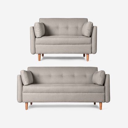 Sala 3-2 Makora Bellini Gris Claro Lino De 5 Plazas - Outlet