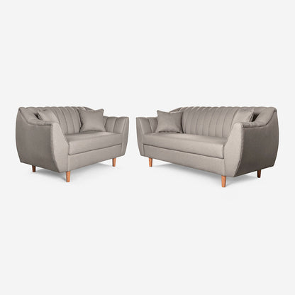 Sala 3-2 Makora Eliana Gris Claro Lino De 5 Plazas - Outlet