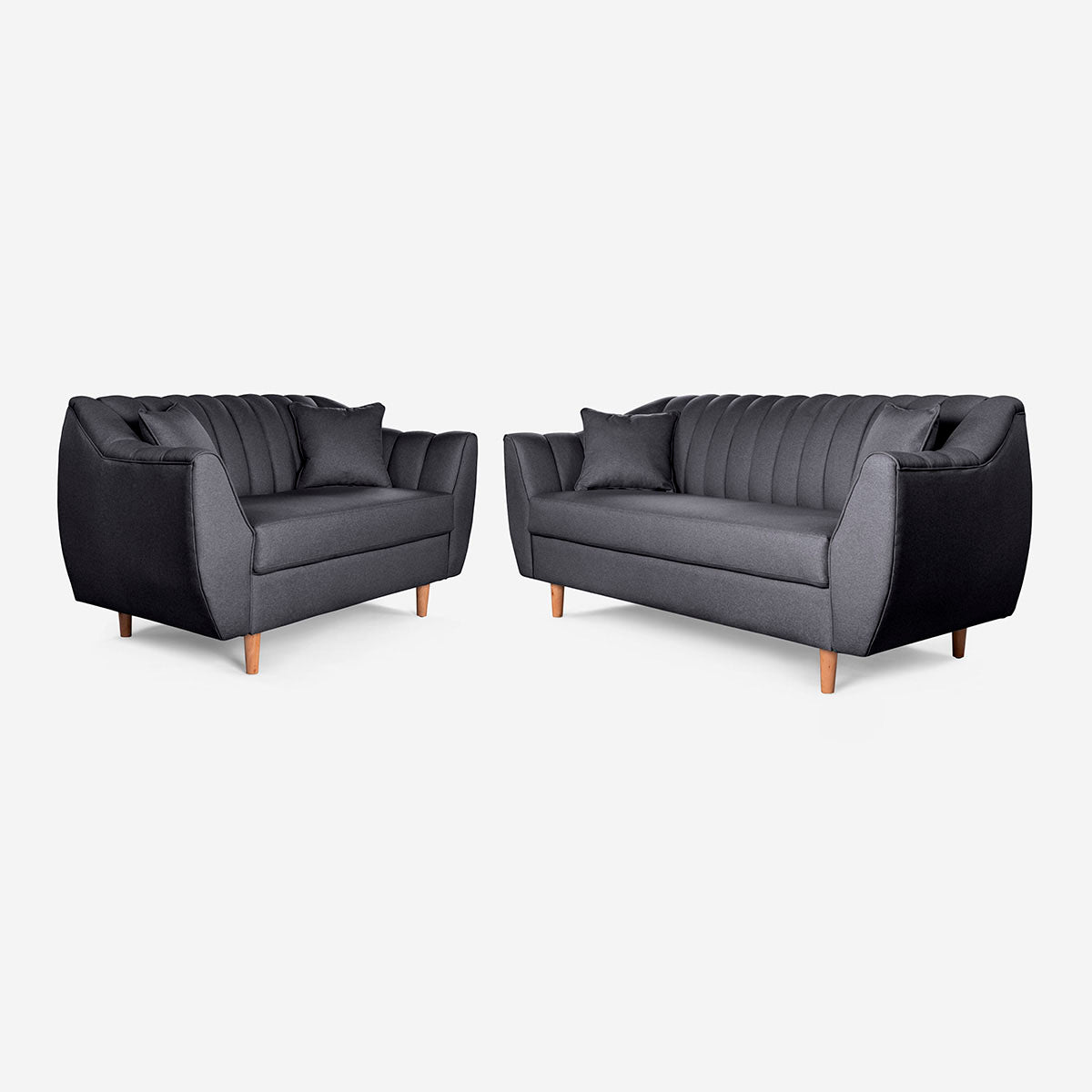 Sala 3-2 Makora Eliana Gris Oxford Lino De 5 Plazas - Outlet