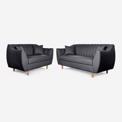 Sala 3-2 Makora Eliana Gris Oxford Lino De 5 Plazas - Outlet
