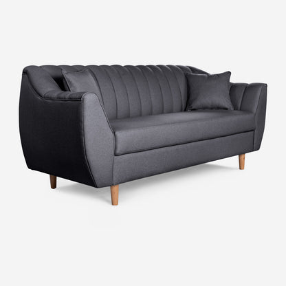 Sala 3-2 Makora Eliana Gris Oxford Lino De 5 Plazas - Outlet