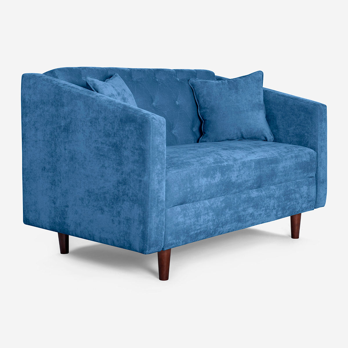 Sala 3-2 Makora Ivanka Azul Terciopelo De 5 Plazas - Outlet