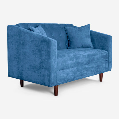 Sala 3-2 Makora Ivanka Azul Terciopelo De 5 Plazas - Outlet