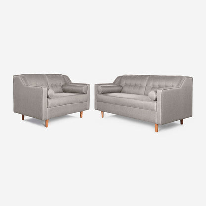 Sala 3-2 Makora Mimosa Gris Claro Lino De 5 Plazas - Outlet