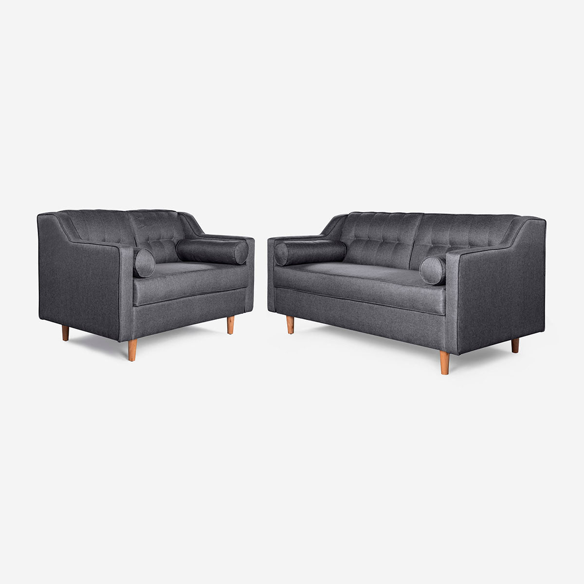 Sala 3-2 Makora Mimosa Gris Oxford Lino De 5 Plazas - Outlet