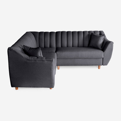 Sala Esquinera Makora Derek Gris Oxford Lino De 5 Plazas - Outlet