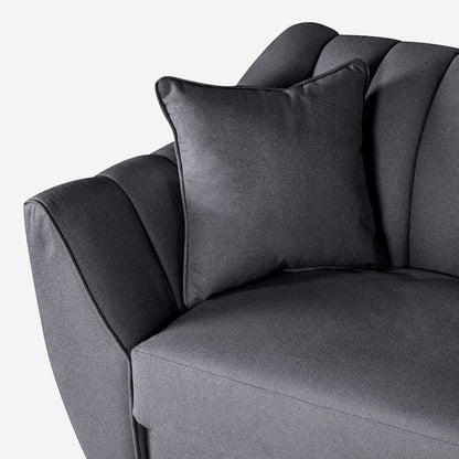 Sala Esquinera Makora Derek Gris Oxford Lino De 5 Plazas - Outlet