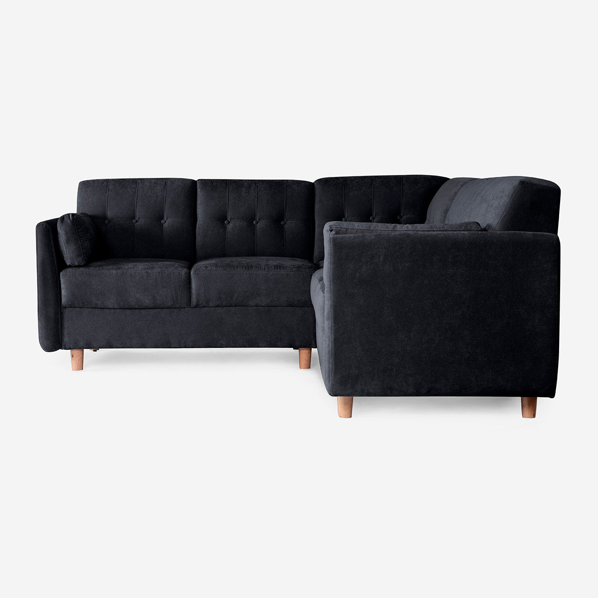 Sala Esquinera Makora Kravitz Gris Oxford Terciopelo De 5 Plazas - Outlet