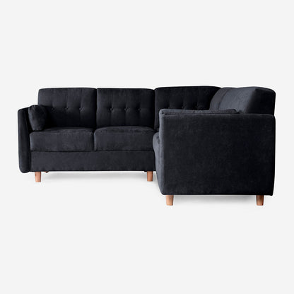 Sala Esquinera Makora Kravitz Gris Oxford Terciopelo De 5 Plazas - Outlet