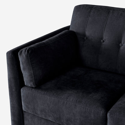 Sala Esquinera Makora Kravitz Gris Oxford Terciopelo De 5 Plazas - Outlet